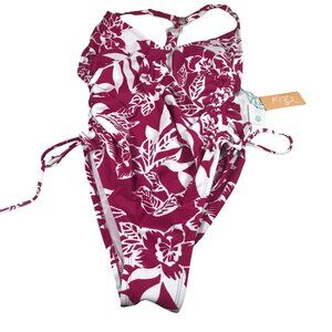 Kona Sol Womens Size Small Swimsuit One Piece Floral Pink White New With Tags